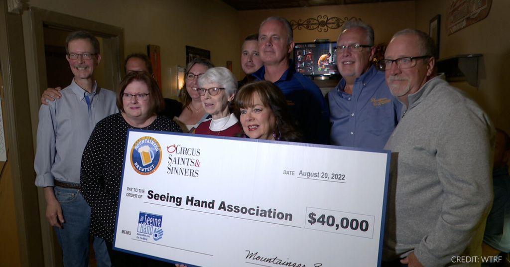 Seeing Hand Association Check from Mountaineer Brewfest